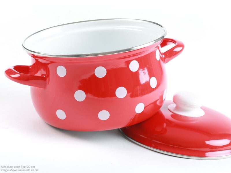 Vavente 20cm Steel Enamel Cookpot DOTS – Durable, Stylish, & Heat-Resistant - Image 3