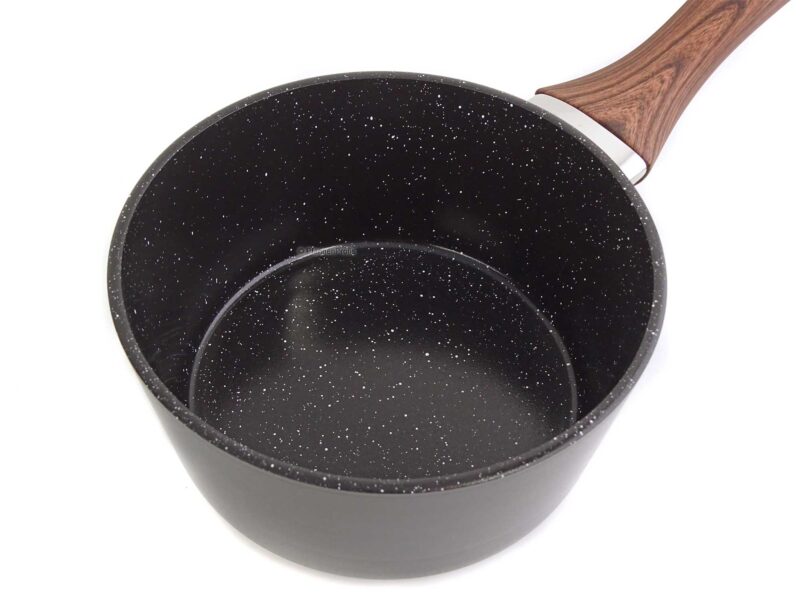 Vavente 16cm Classy Wood Ceramic-Coated Saucepan with Lid – Non-Stick & Compact - Image 5