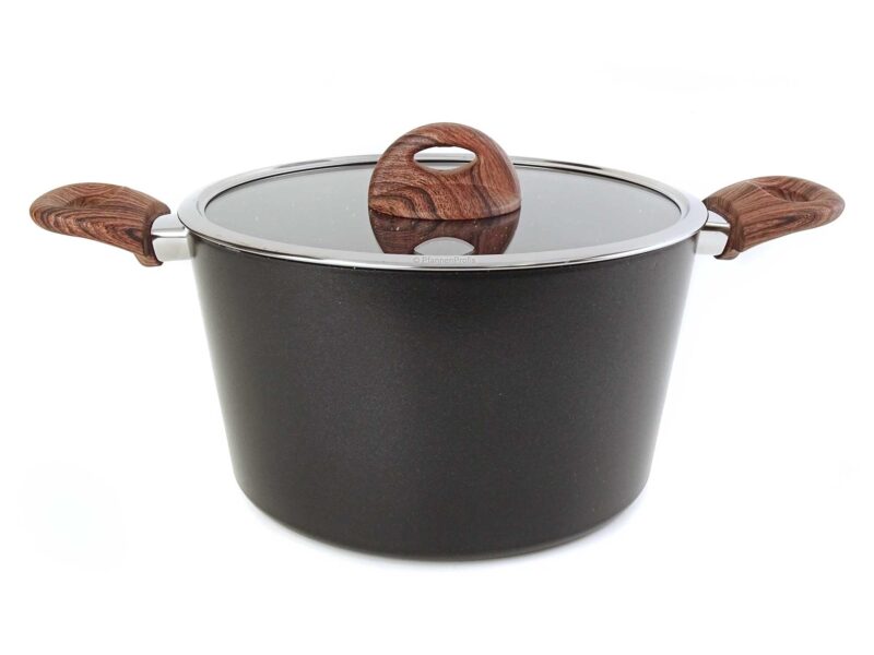 Vavente 24cm Classy Wood Ceramic-Coated Cooking Pot with Lid – Non-Stick & Durable