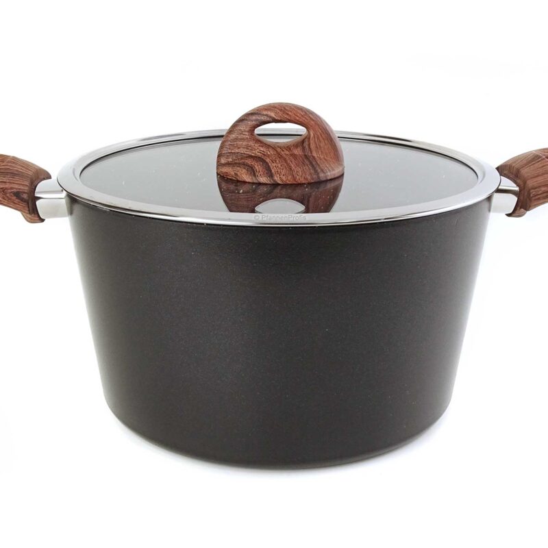 Vavente 24cm Classy Wood Ceramic-Coated Cooking Pot with Lid – Non-Stick & Durable