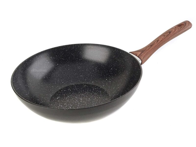 Vavente 28cm Classy Wood Ceramic-Coated Wok Pan – Non-Stick & Ergonomic Handle