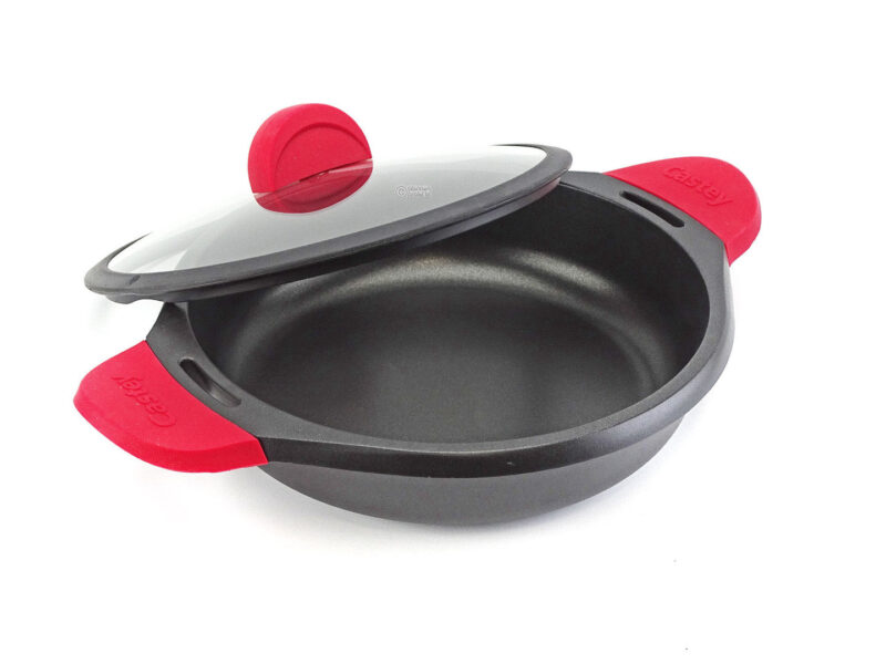 Vavente 24cm Classic Aluminum Cast Braiser Pan with Silicone Handles – Induction Compatible