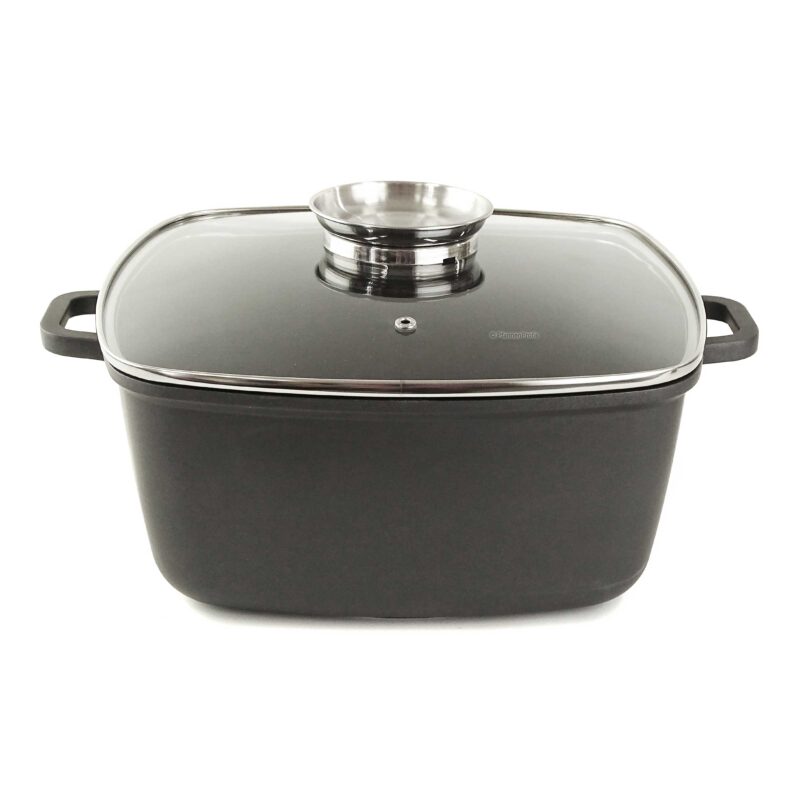 Vavente 28x28 cm Square Aluminum Cast Braiser 7L with Aroma Lid - CRISPY Collection