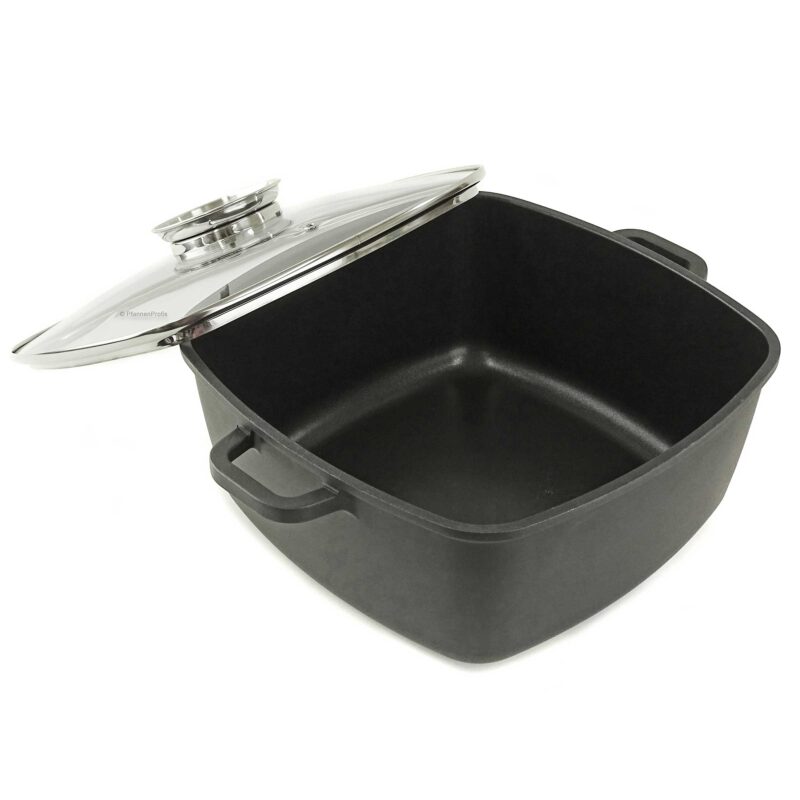 Vavente 28x28 cm Square Aluminum Cast Braiser 7L with Aroma Lid - CRISPY Collection - Image 3