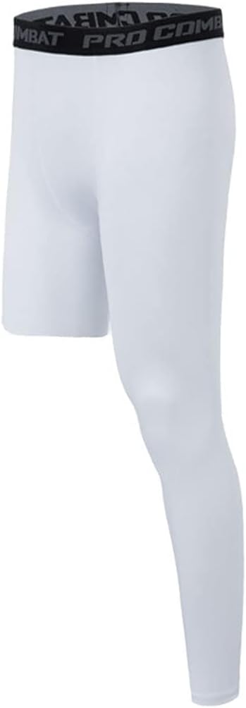One Leg Compression Tights Long Pants Basketball Sports Base Layer Underwear Active Tight - Image 3