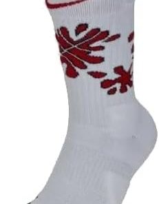 Nike Elite Unisex Basketball Crew socks - Size M, White/Gym Red, Size Medium, White/Red