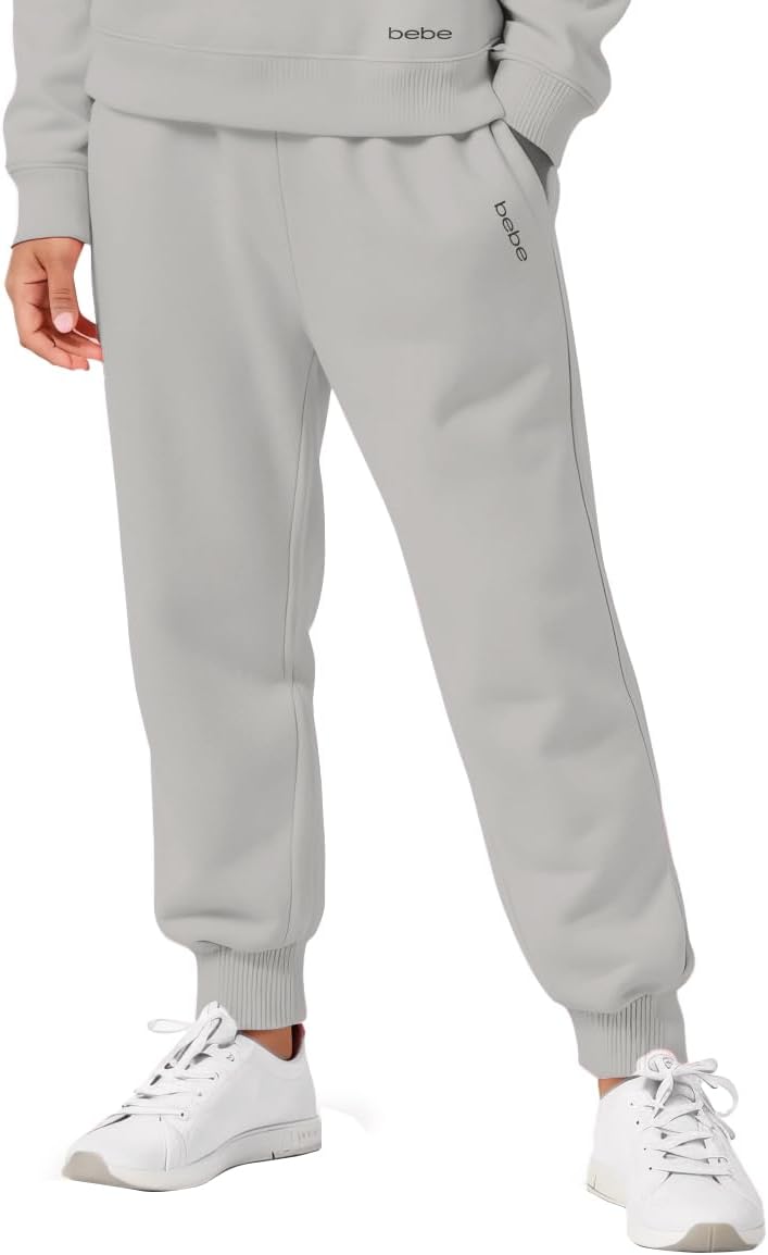 bebe Girls Sweatpants with Pockets, French Terry Joggers Loungewear, Sweat Pants for Girls - Image 8