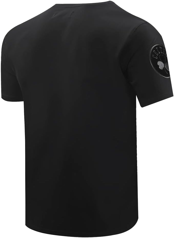 Mens NBA Classic Triple Black Cotton Short Sleeve Tee - Image 2