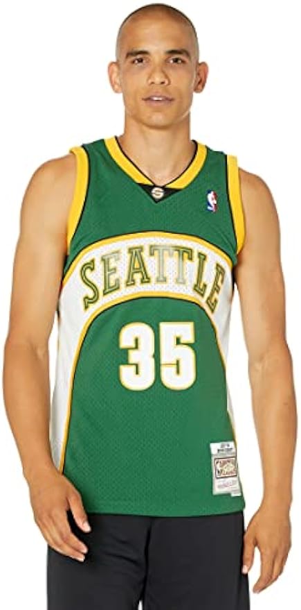 Mitchell & Ness Men's Seattle Supersonics Kevin Durant 2007-08 Hardwood Classics Green Swingman Jersey - Image 4