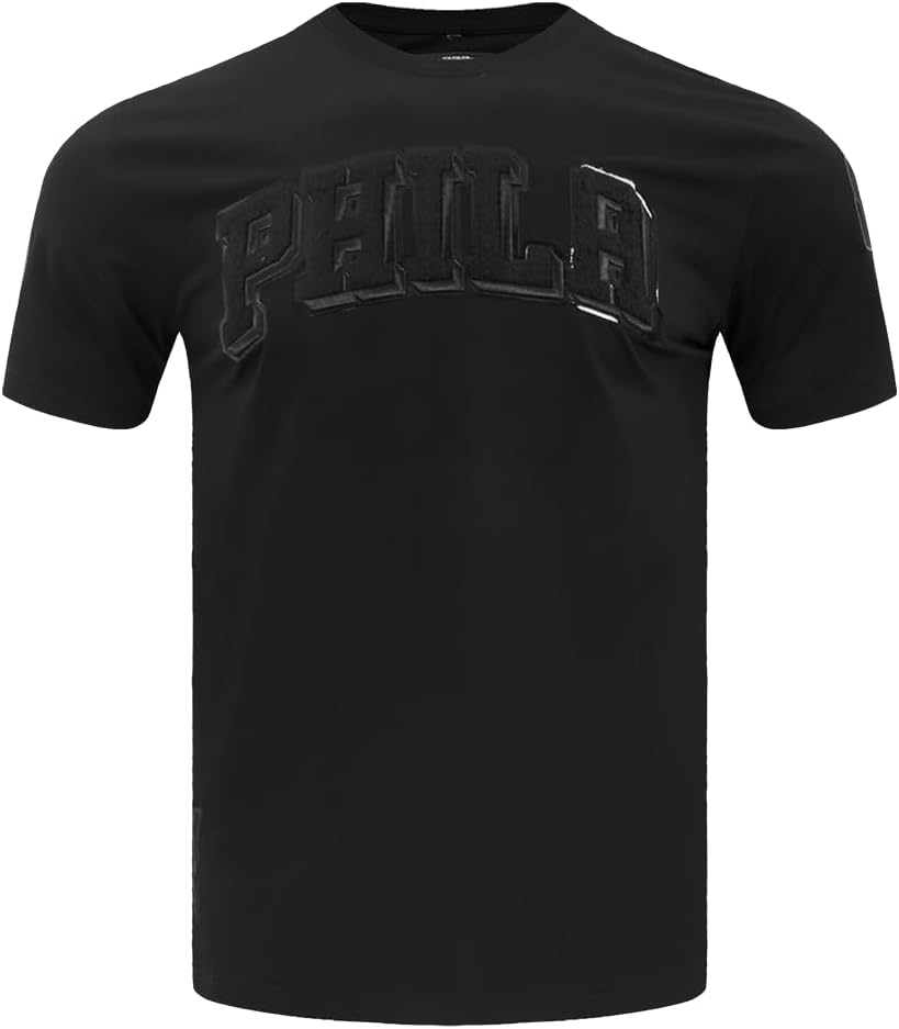 Mens NBA Classic Triple Black Cotton Short Sleeve Tee - Image 7