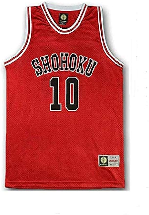 Men's Red 10th Basketball Jersey Sakuragi Hanamichi Cosplay Top - Image 5