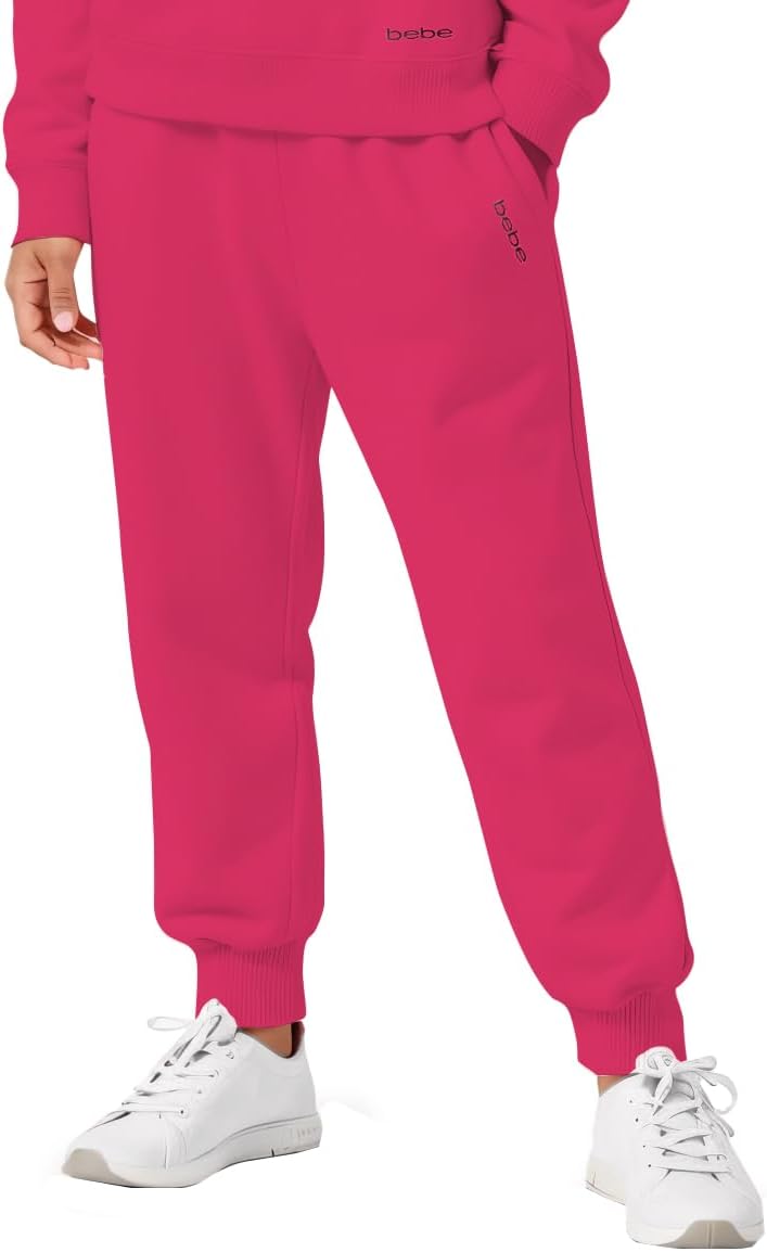 bebe Girls Sweatpants with Pockets, French Terry Joggers Loungewear, Sweat Pants for Girls - Image 9