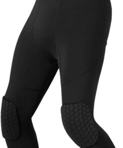 Unlimit for 4-16 yrs, Youth Basketball Pants with Knee Pads, 3/4 Capri Compression Pants for Boys