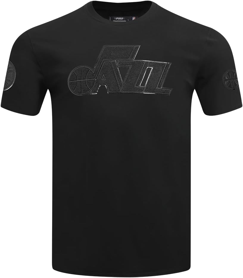 Mens NBA Classic Triple Black Cotton Short Sleeve Tee - Image 40