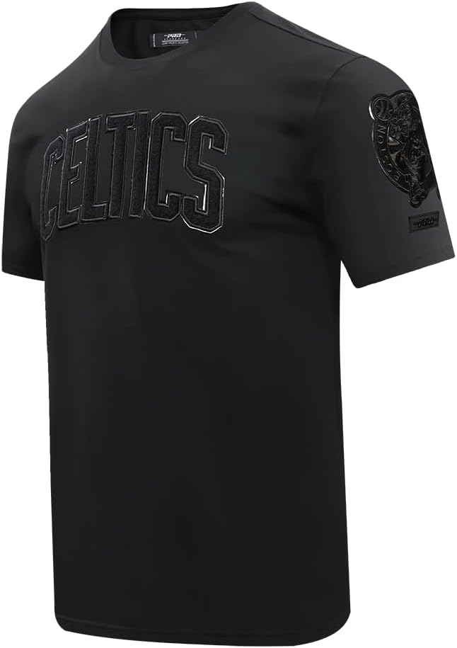 Mens NBA Classic Triple Black Cotton Short Sleeve Tee - Image 3