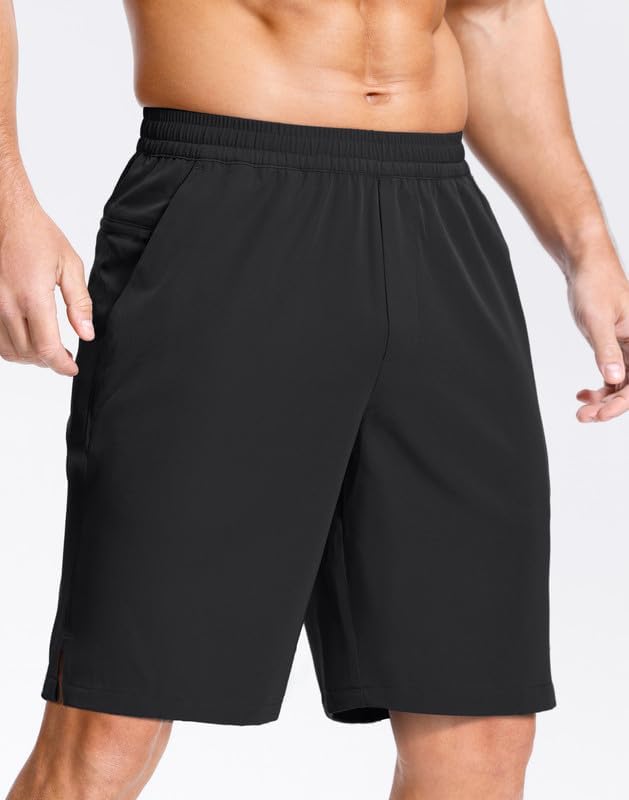 GGJ Men's Lightweight Athletic Shorts with Zipper Pockets 7"/5"/9" Gym Workout Running Quick Dry Tennis Shorts for Men - Image 2