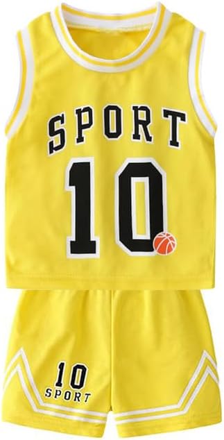 Toddler Kids Sports Athletic Jersey Shorts Set Todder Boys Jerseys Outfit 2 Piece Basketball Tank Top Mesh Shorts Set - Image 9