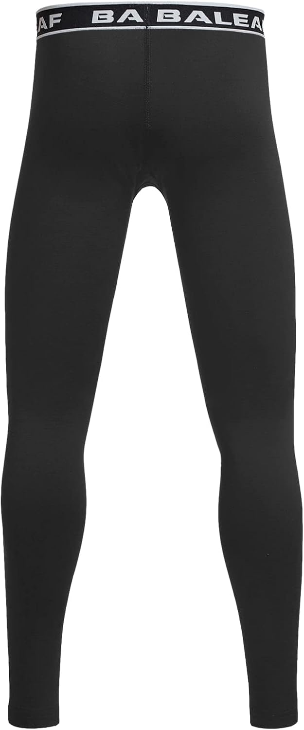 baleaf Boys Fleece Compression Leggings Youth Pants Kids Tights Football Basketball Baseball Sports Cold Weather Gear - Image 2