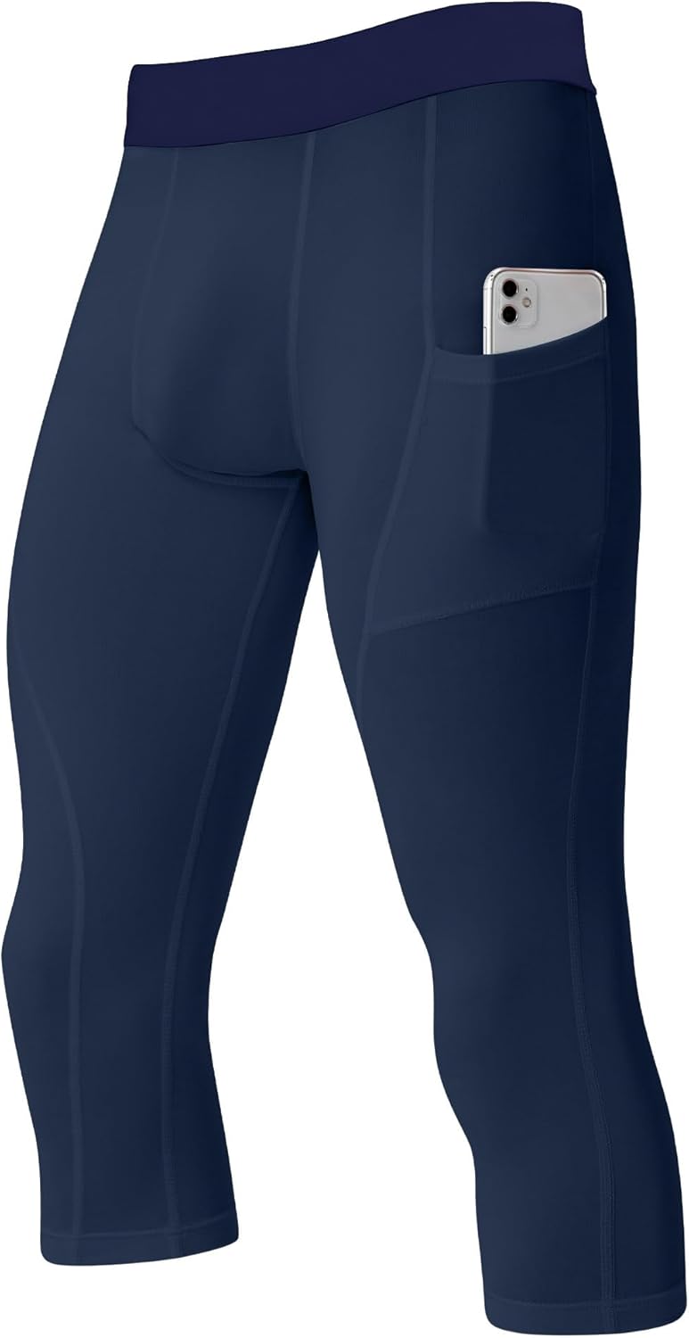 SPVISE Men's 3/4 Compression Pants Athletic Capri Leggings Dry Fit Running Tights with Pocket Basketball Sports Gym Baselayer - Image 11
