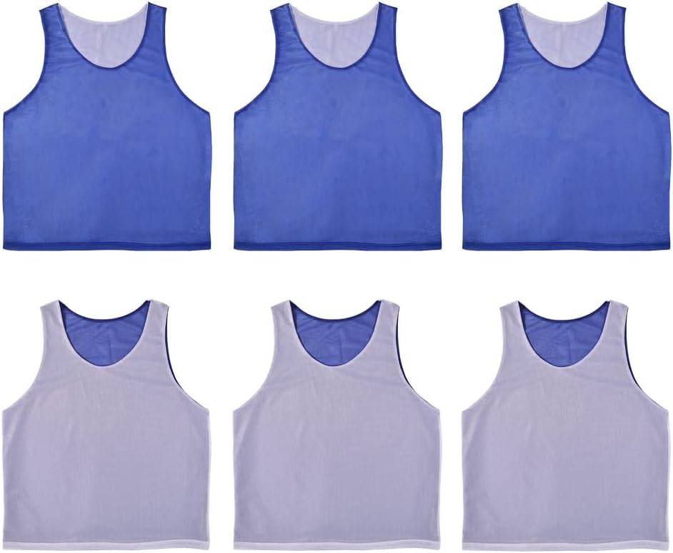 6 PCS Reversible Pinnies Basketball Soccer Training Vest Double Sided Mesh Jerseys for Adult - Image 10