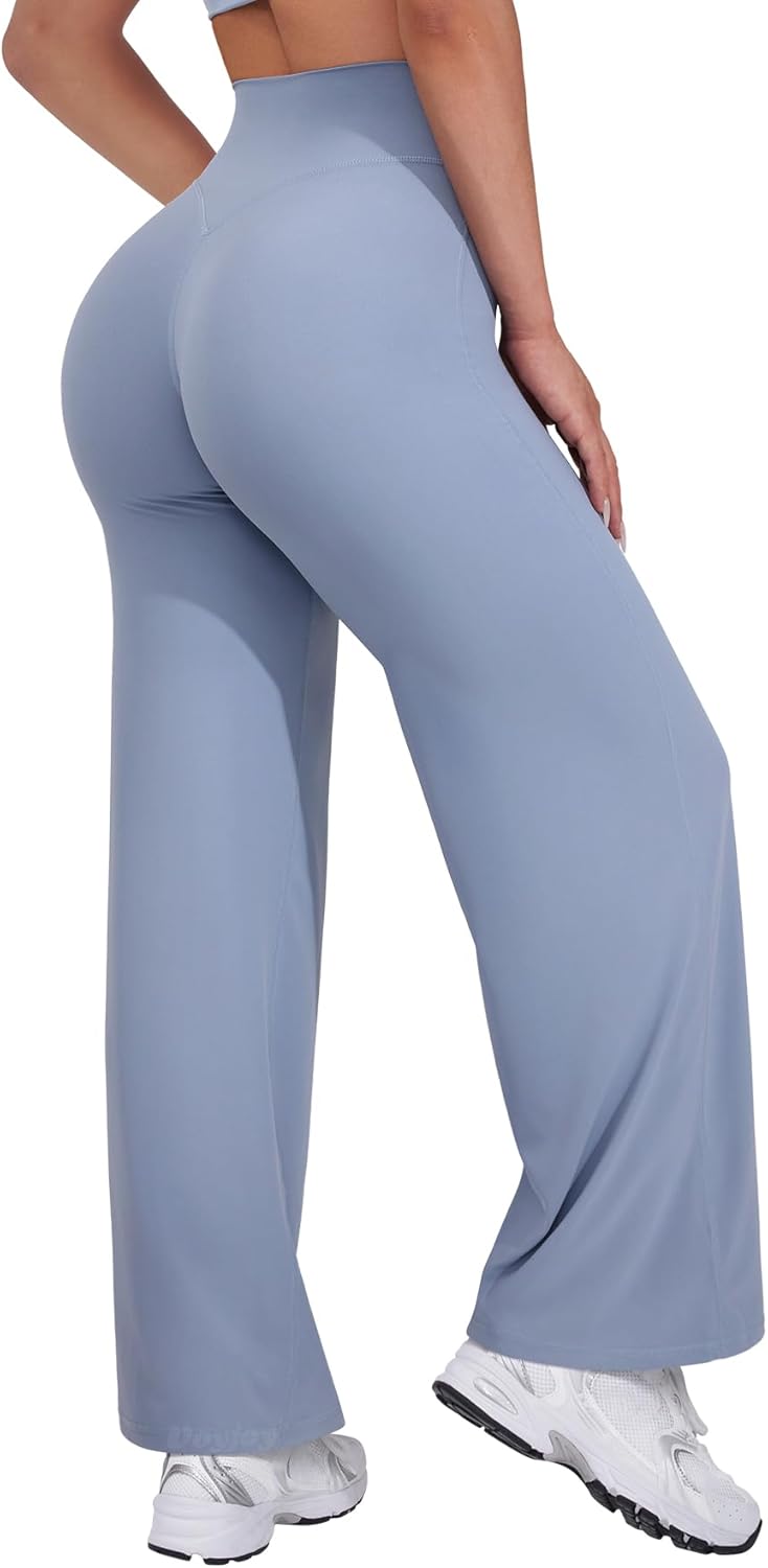 VOYJOY Straight Leggings Bottoms Wide Leg Pants for Women 29"/ 31.5"/33" High Waist Stretch Casual Sweatpants - Image 10