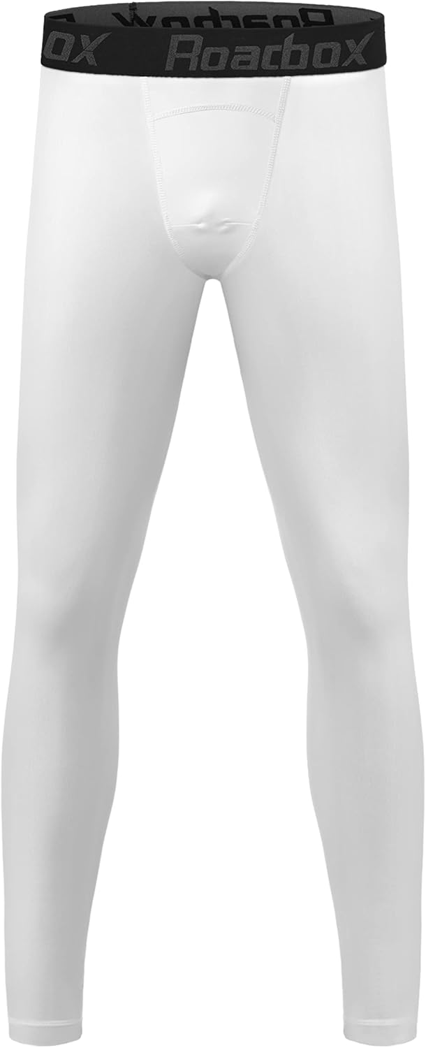 Roadbox Boys Compression Pants Youth Quick Dry Spandex Tights Leggings for Running Football Basketball