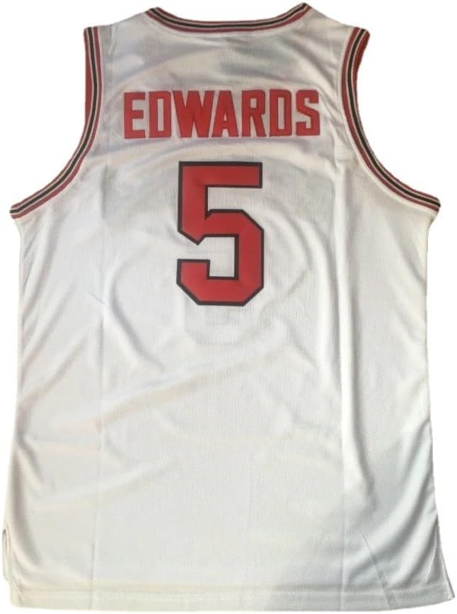 Men's State College #5 Retro Vintage Throwback Basketball Jersey Embroidered White - Image 4