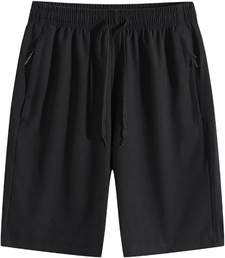 Men's Gym Shorts with Zippered Pockets,Quick Dry Running Athletic Shorts,Lightweight Sports Basketball Shorts