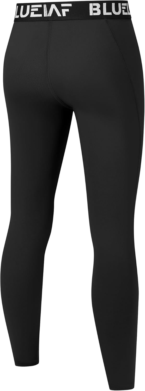 Blueleaf Boy's Compression Leggings Youth Athletic Tights Basketball Baseball Football Pants Quick Dry Sports Base Layer - Image 3