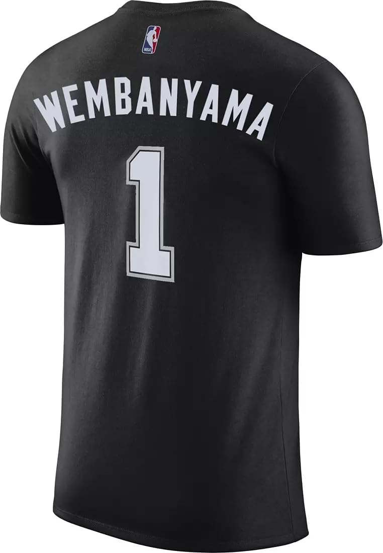 Victor Wembanyama San Antonio Spurs NBA Kids Youth 4-20 Black Statement Edition Jersey T-Shirt - Image 3