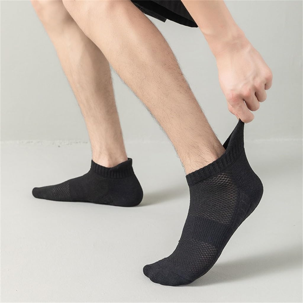 Socks, Men's Sweat Absorbing Towel Soles, Sports Socks, Basketball Socks, Short Socks(OneColor) - Image 3