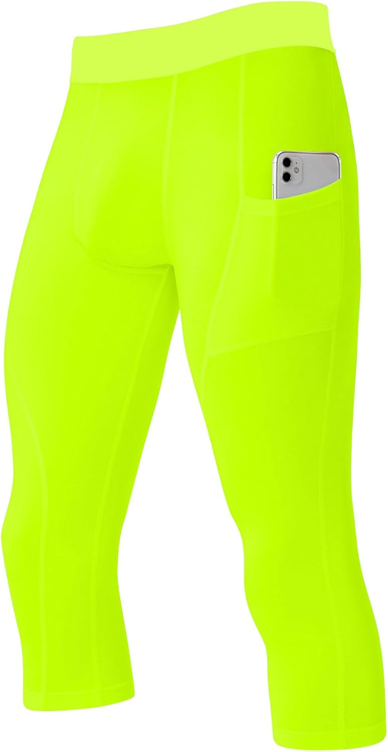 SPVISE Men's 3/4 Compression Pants Athletic Capri Leggings Dry Fit Running Tights with Pocket Basketball Sports Gym Baselayer - Image 9