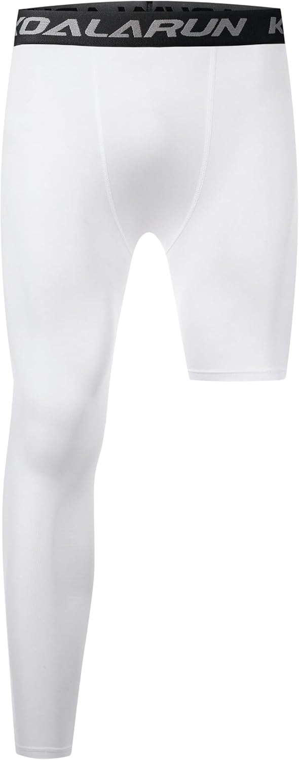 One Leg Compression Tights Full Length for Basketball Single Leg Long Pants Sports Base Layer Leggings 1-2 Pack - Image 6