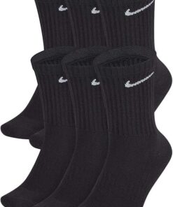 NIKE Dri-Fit Classic Cushioned Crew Socks (Large, Black/White/White)