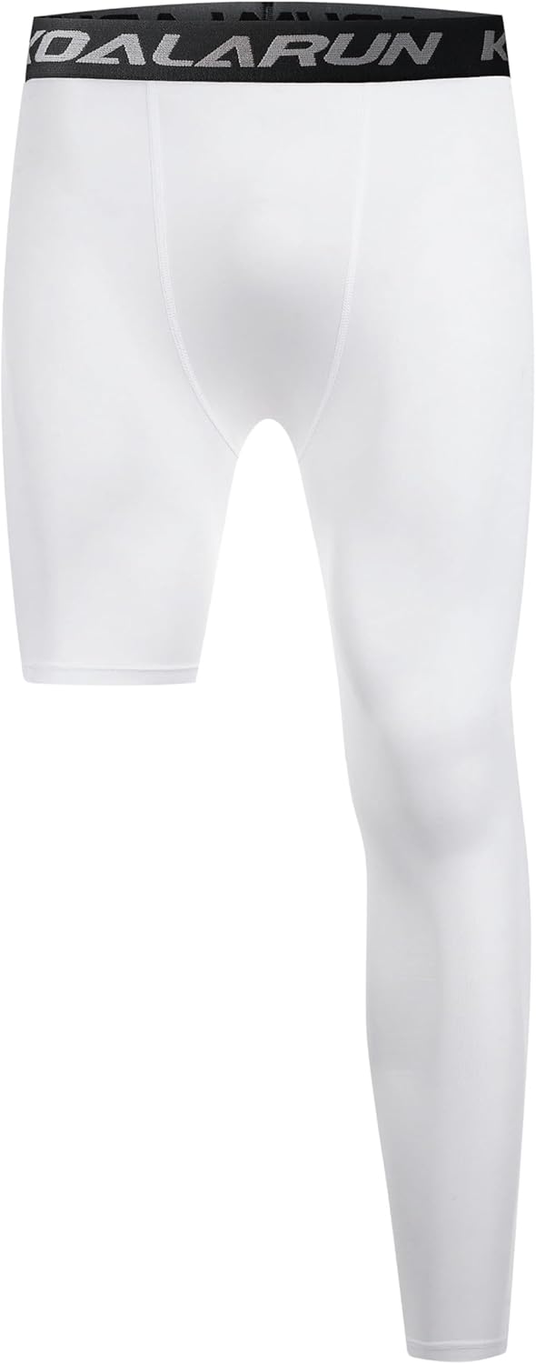 One Leg Compression Tights Full Length for Basketball Single Leg Long Pants Sports Base Layer Leggings 1-2 Pack - Image 10
