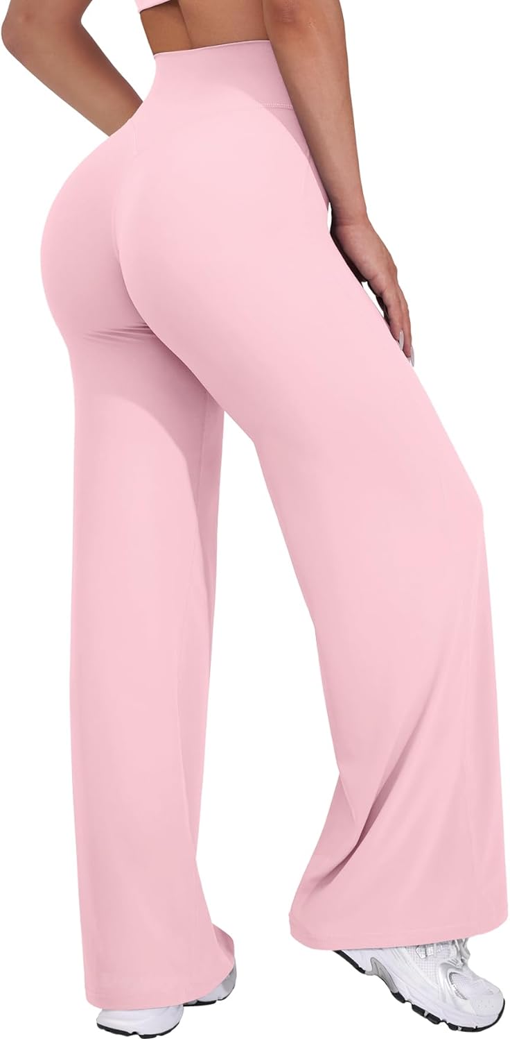 VOYJOY Straight Leggings Bottoms Wide Leg Pants for Women 29"/ 31.5"/33" High Waist Stretch Casual Sweatpants - Image 20