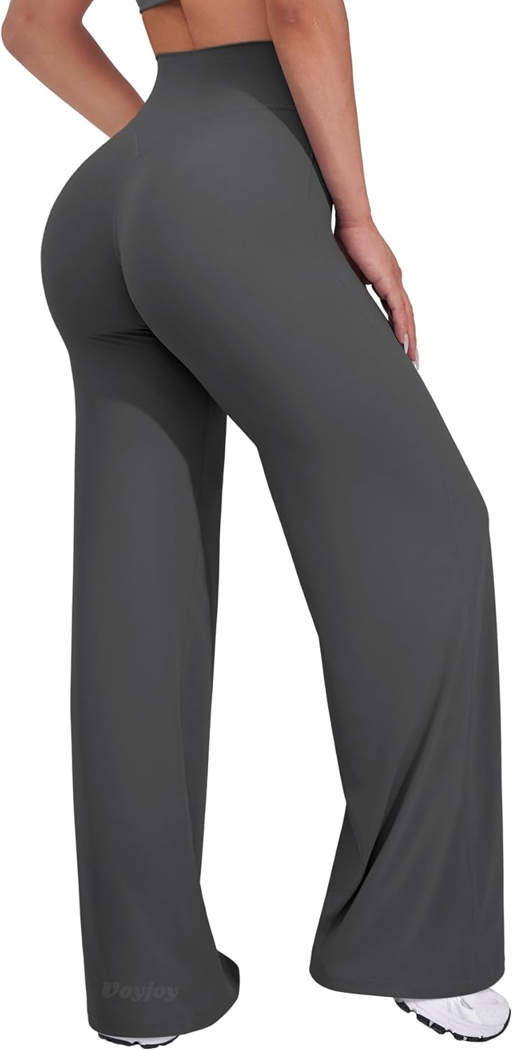 VOYJOY Straight Leggings Bottoms Wide Leg Pants for Women 29"/ 31.5"/33" High Waist Stretch Casual Sweatpants - Image 35