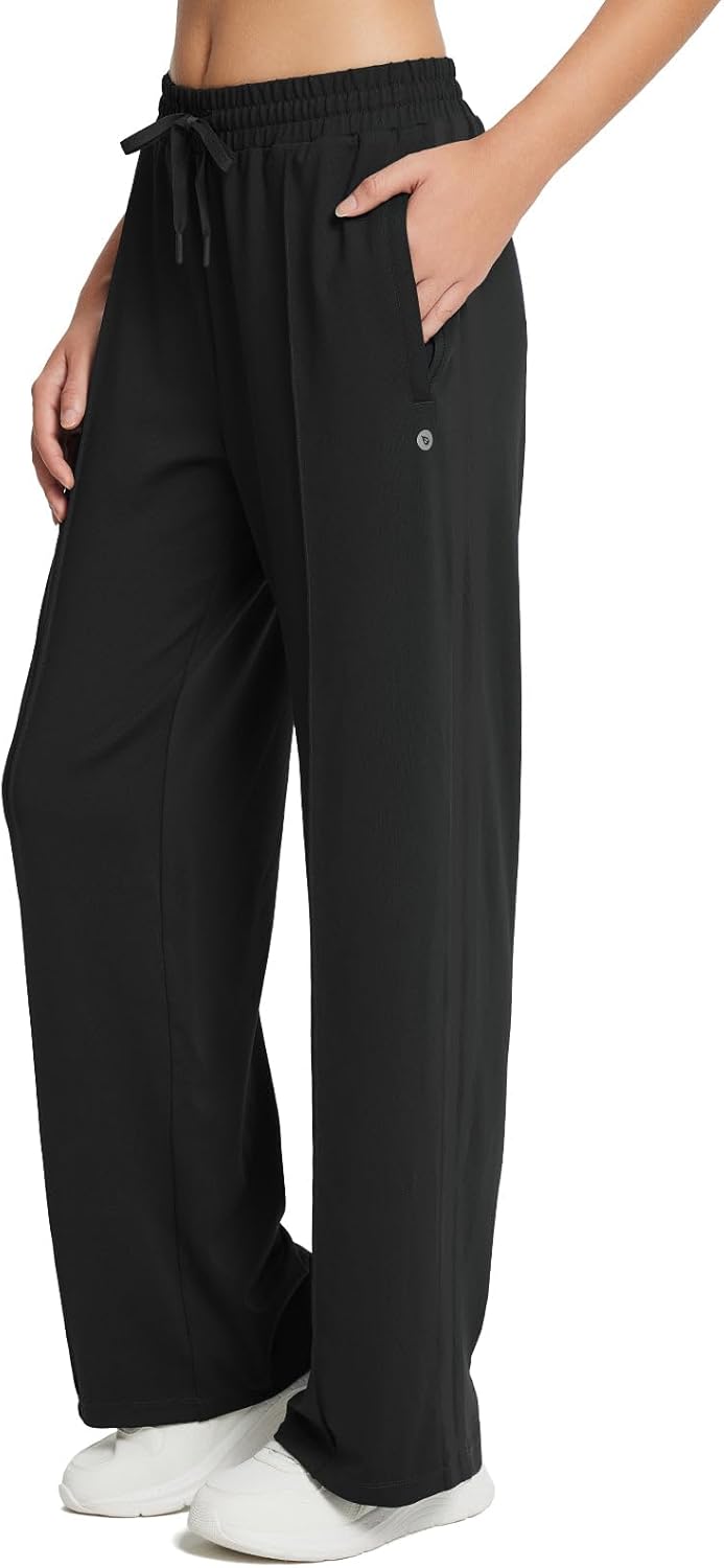 baleaf Womens Track Pants Athletic Running Pants Sweatpants Straight Leg Zipper Pockets Sports Jogging Striped Loose Fit - Image 7