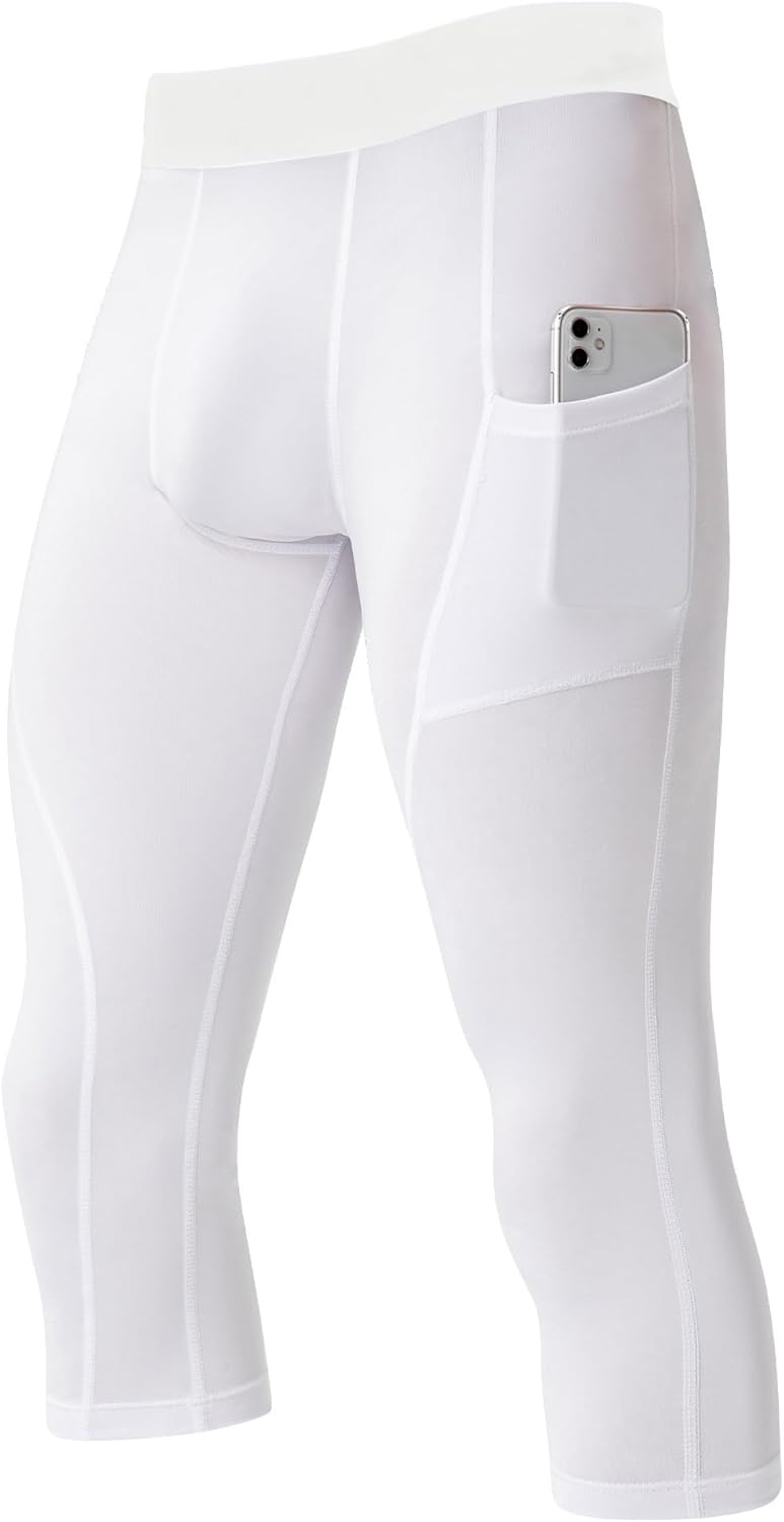 SPVISE Men's 3/4 Compression Pants Athletic Capri Leggings Dry Fit Running Tights with Pocket Basketball Sports Gym Baselayer - Image 15