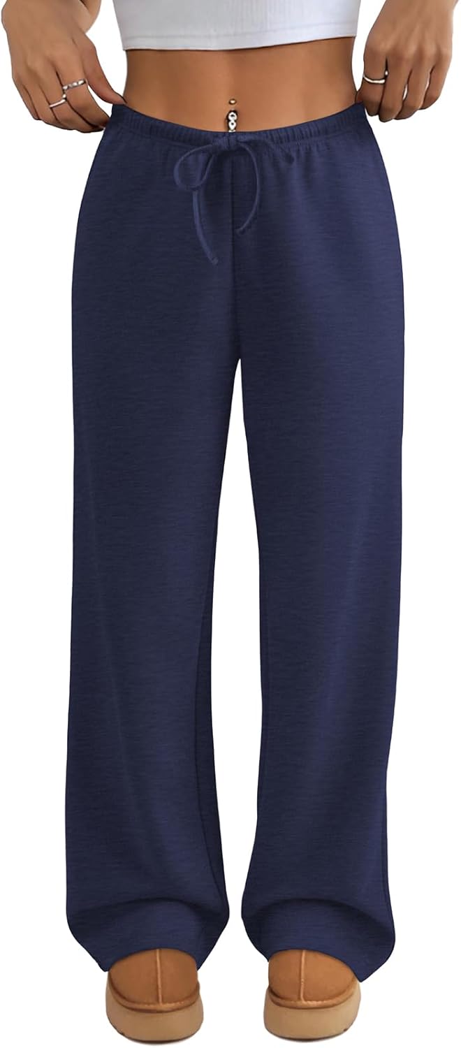 ATHMILE Womens Wide Leg Sweatpants Air Fabric Straight Lowrise Drawstring Elastic Low Waist Fall Clothing Pockets 2025 - Image 13