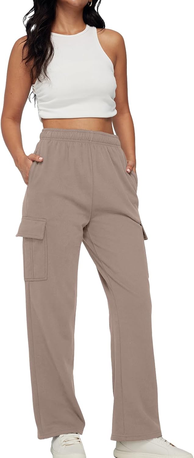 AUTOMET Womens Cargo Sweatpants Baggy Fleece High Waisted Joggers Sweat Pants Athletic Pants - Image 5
