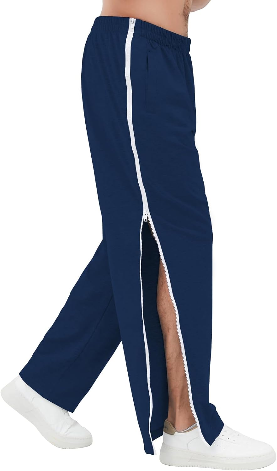 Mens Post Surgery Tearway Pants 2 Side Zippers Basketball Pants Sweatpants - Image 4