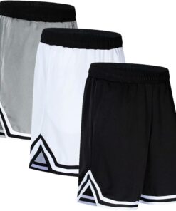OPALOS 3 Pack Basketball Shorts for Men with Zipper Pockets,Active Athletic Shorts