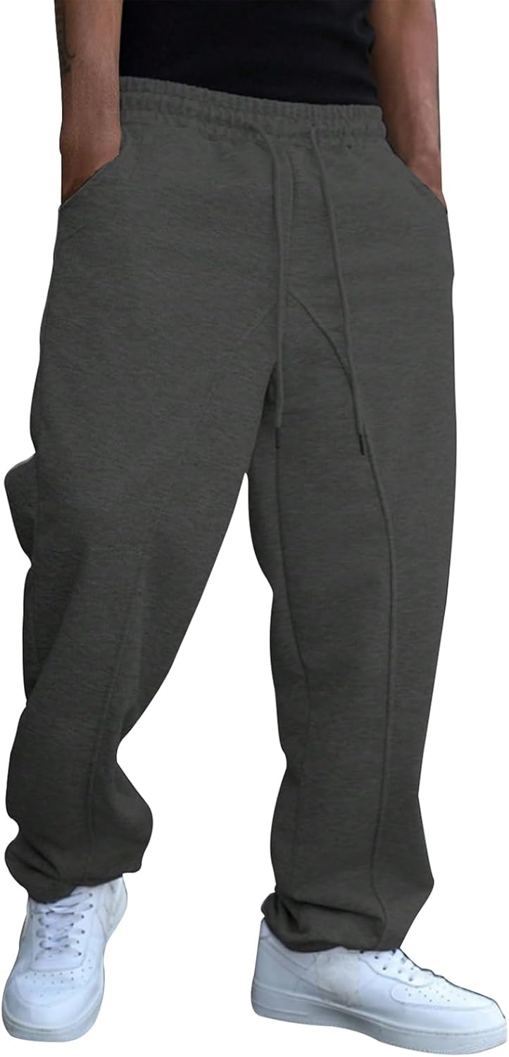 Men's Baggy Sweatpants Fleece Casual Pants Elastic Waist Athletic Workout Jogger Sweat Fall Winter 2025 - Image 24