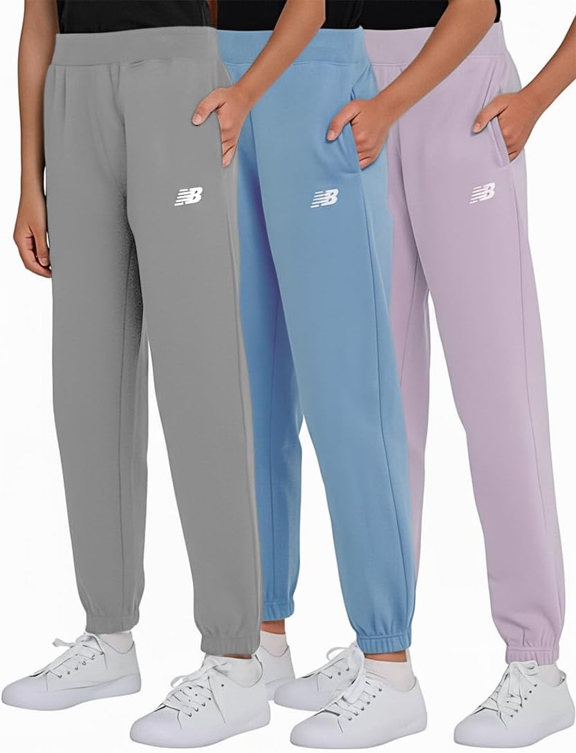 New Balance Girls Active Fleece Jogger 3 Pack – Soft Cotton Blend Fleece Athletic Performance Casual Sweatpants (4-16) - Image 10