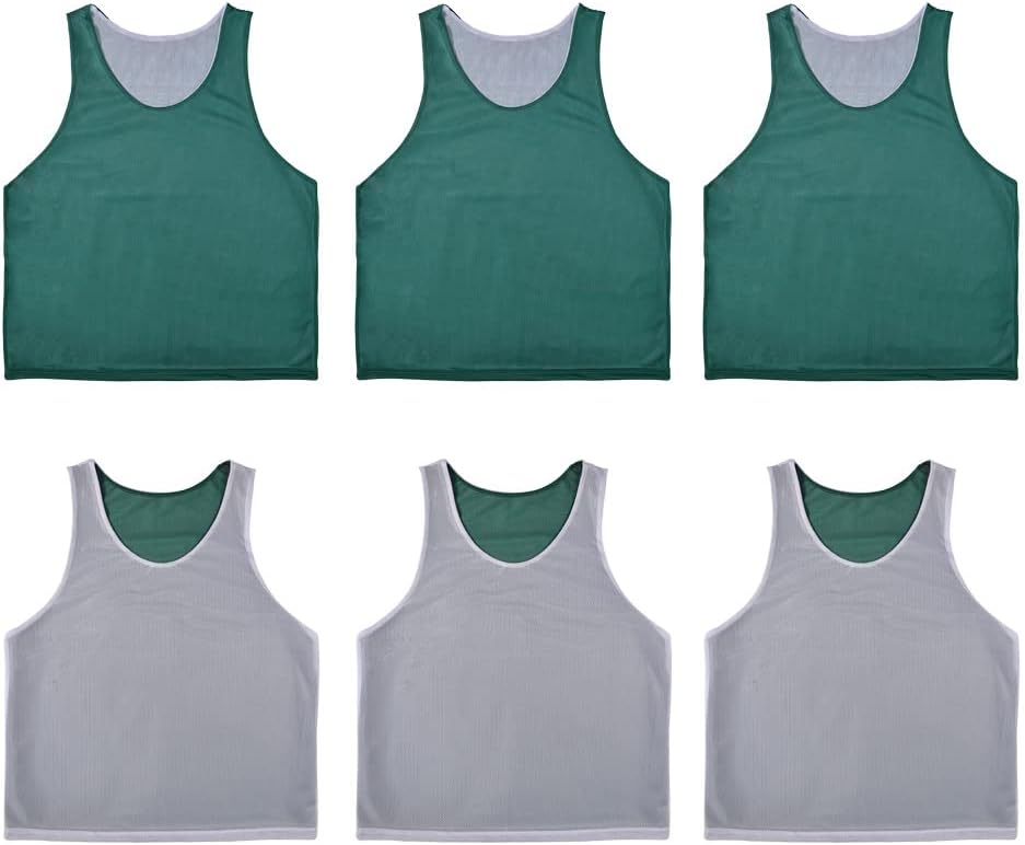 6 PCS Reversible Pinnies Basketball Soccer Training Vest Double Sided Mesh Jerseys for Adult - Image 7