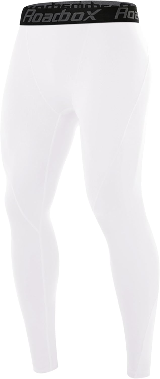 Roadbox Men’s Compression Pants Running Tights, Performance Sports Workout Leggings, Athletic Base Layer for Gym Basketball