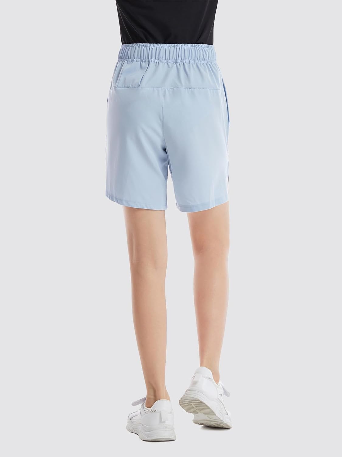 4 Pack Girls Athletic Shorts,Girls Basketball Shorts,Kids Workout Soccer Short for Girl with Drawstring & Pockets - Image 4