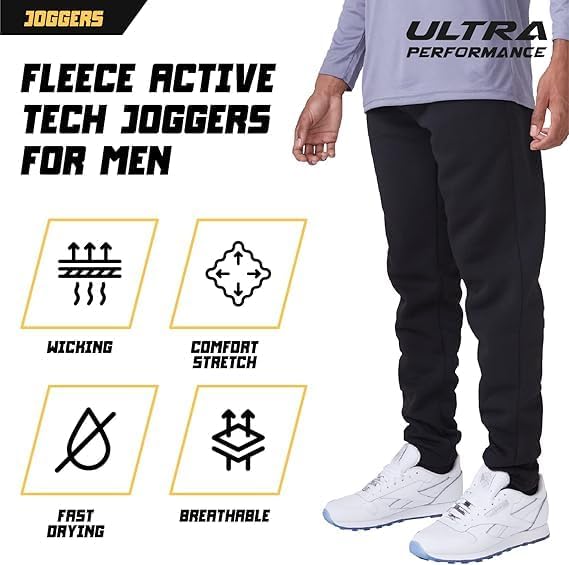 Ultra Performance 3 Pack Mens Open Bottom Sweatpants with Pockets, Casual Sweatpants for Men - Image 5