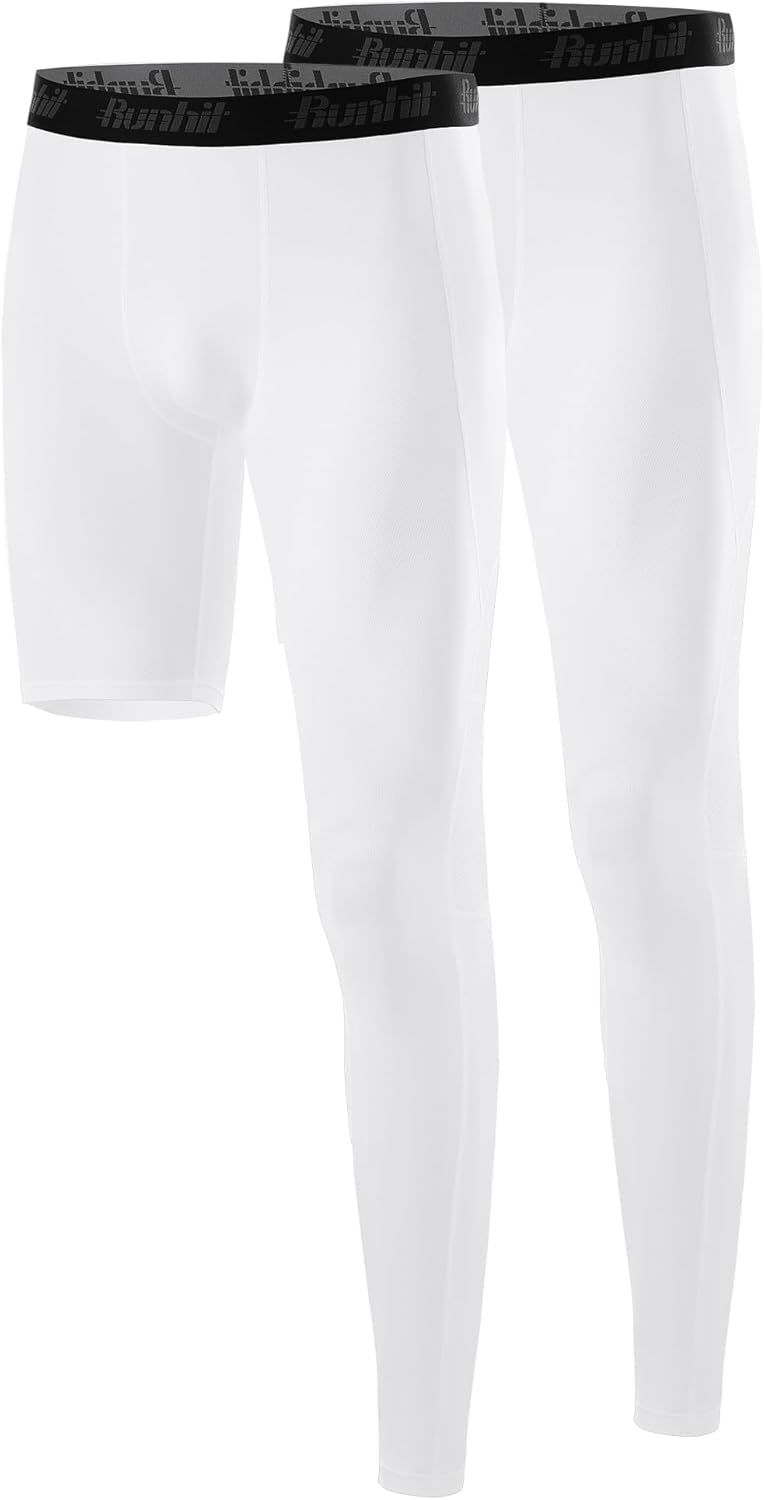 Runhit Men's Basketball One Leg Compression Tights Full Length Single Leg Compression Pants Sports Base Layer Underwear - Image 18